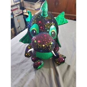 Toy Factory Black Starry Dragon With Reversible Sequin‎ In Green and Silver